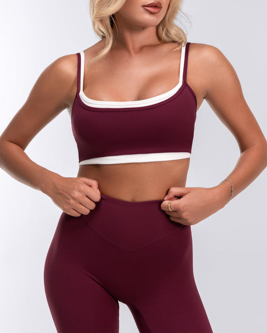 Eden Layered Sports Bra | Mulberry