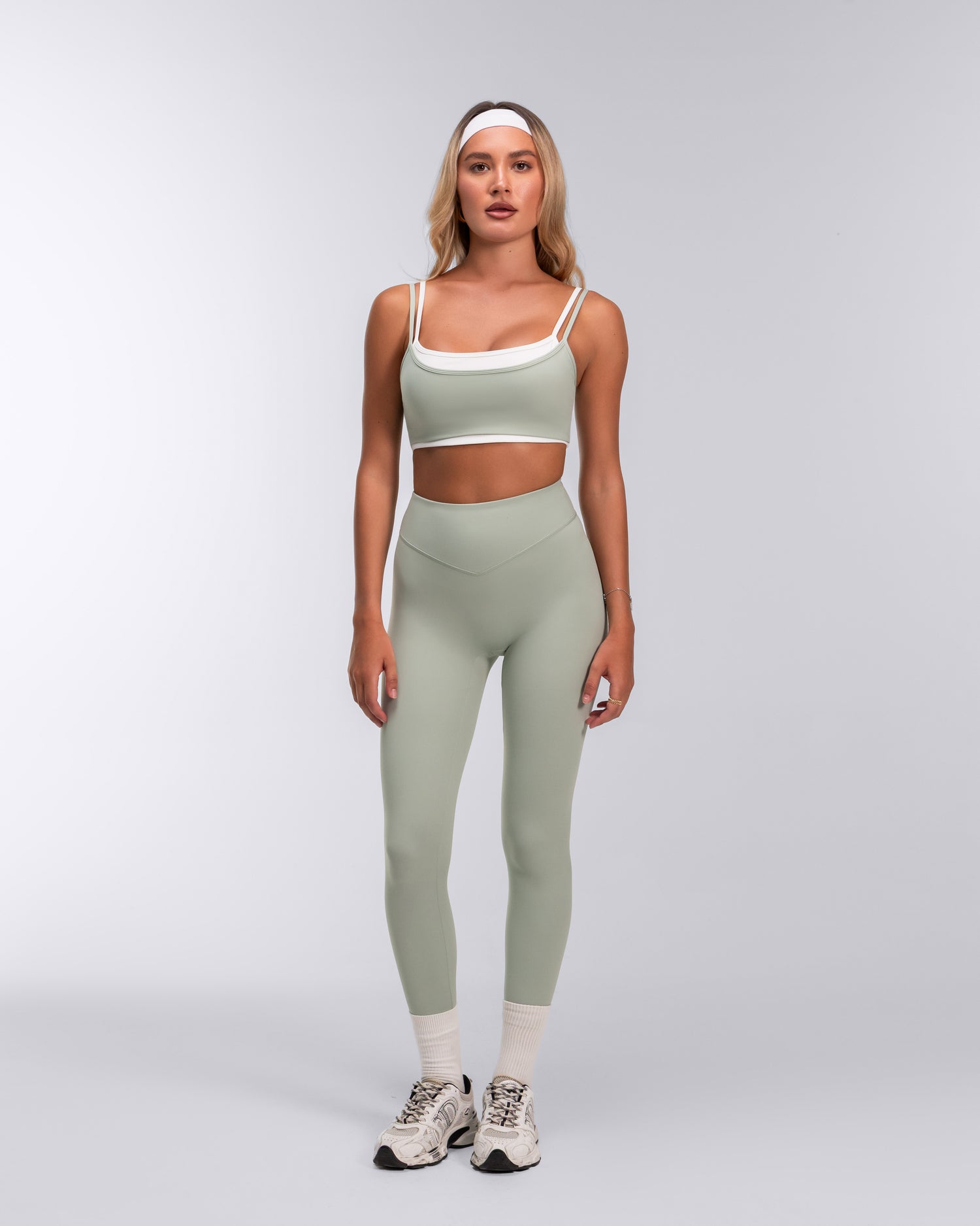Eden Layered Sports Bra | Sage