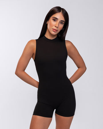 Vera Scrunch Romper | Black