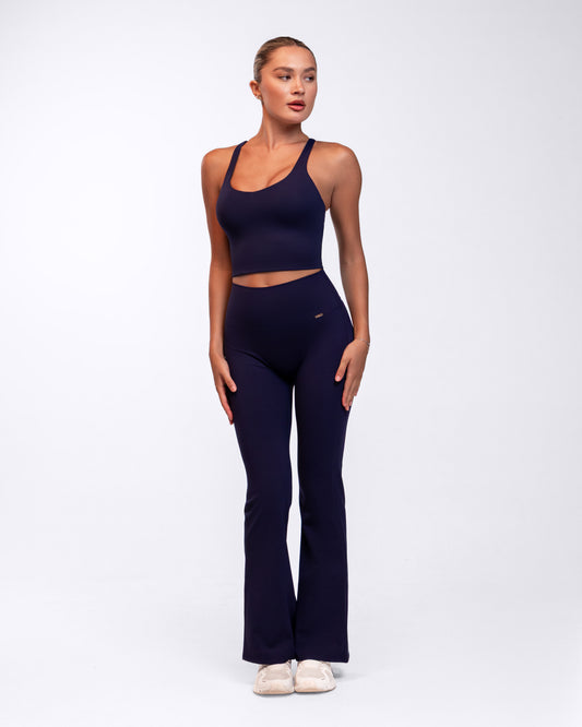 Eli Scrunch Flare Pants | Dark Navy