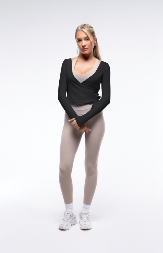 Kylie Wrap Top | Black