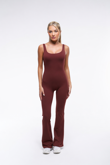 Kaia Flared Jumpsuit | Vintage Maroon