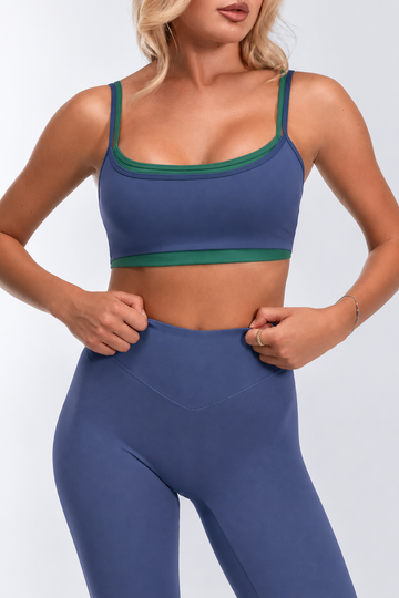 Eden Layered Sports Bra | Ink Blue
