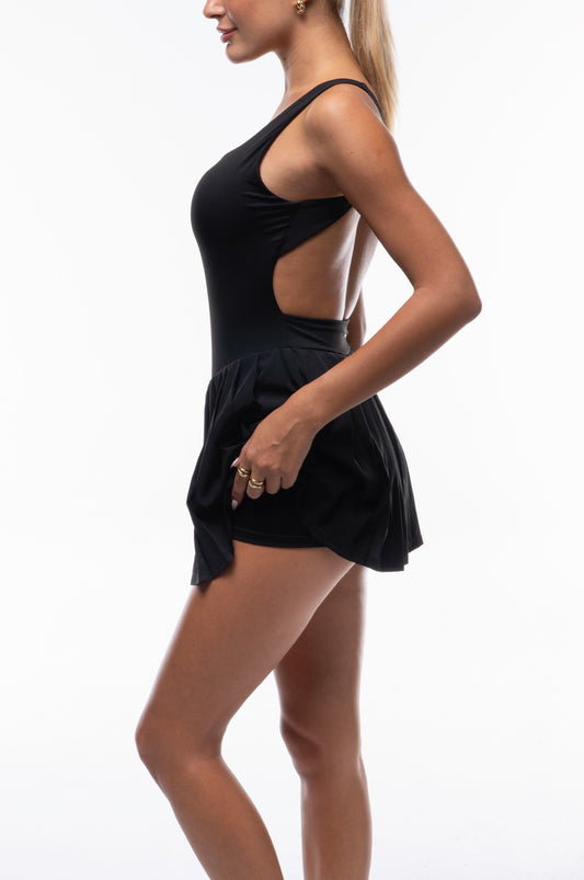 Ivy Open Back Dress | Black