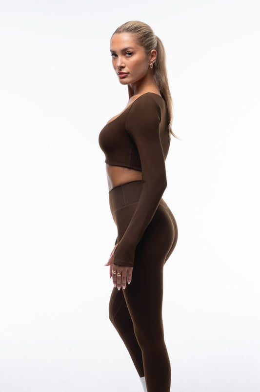 Sia Long Sleeve Crop | Cinnamon