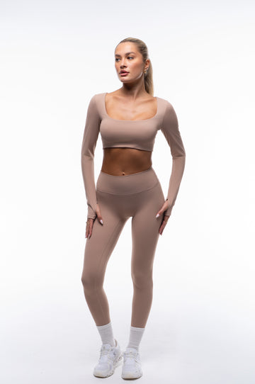 Sia Long Sleeve Crop | Beige
